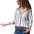 Women Blouse  Sttech1 Casual Long Sleeve Color Block Stripe Button T-Shirts Tops Blouse