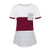 Tsmile Women s Splicing 3 Color T-Shirt Summer Short Sleeve O-Neck Color Block Patchwork Striped Pocket Pullover Tops Wine