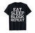 Funny Lineman Gift Blocking Quote Eat Sleep Block Repeat T-Shirt