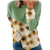COOKI Womens Crewneck l Sunflower Print Pullover Sweatshirt Long Sleeve Shirts Casual Loose Soft Blouse Tunic Tops Green
