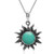 Silvershake Created Green Turquoise 925 Sterling Silver Sun Ray Inspired Pendant with 18 Inch Chain Necklace