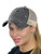 C.C Ponycap Messy High Bun Ponytail Adjustable Mesh Trucker Baseball Cap Hat  Washed Black