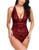 Avidlove Women Teddy Lingerie Snap Crotch Lingerie One Piece Lace Babydoll Mini Bodysuit Wine Red L