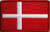 Denmark Flag Embroidered Patch with Hook  and  Loop Travel Morale Patriotic MC Biker Shoulder Scandinavian Cross Emblem Red Border 073