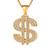 U7 Men s Hip Hop 18K Gold Plated Big Dollar Sign Pendant Necklace  Rhinestone Inlay with 22 Inch Chain