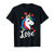 Love Valentines Day T-Shirt for Girls Kids Unicorn Rainbow T-Shirt