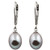 Splendid Pearls 925 Sterling Silver 8mm Genuine Pearls Freshwater Cultured Lever-back Dangling Earrings for Women  Grey