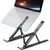 Portable Laptop Stand Aluminium Foldable for MacBook Pro Support Adjustable Notebook Holder Tablet Base for PC Computer Bracket  Black