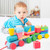 Wooden Stacking Train Wooden Blocks Puzzle Blocks Montessori Toys for Toddlers Wooden Baby Pull Toys Recognition Stacking Toys for Toddler