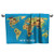 Exotidecor Wanderlust Decor Wash Cloth  Flat Map of World Artwork with Animals Living in Different Parts of Continents Premium Washcloths Super Soft Ultimate Absorbent Hankie  14 inch x 14 inch