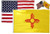 AES Wholesale Combo USA  and  State of New Mexico 3x5 3x5 Flag  and  Lapel Pin Fade Resistant Double Stitched Premium Penant House Banner Grommets