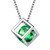 Aurora Tears May Birthstone Necklaces Women 925 Sterling Silver Crystal 3D Cube Birth Stone Pendant Cubic Zirconia Birthday Pendant Girls Charm Dating Jewelry DP0028G