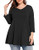 BELAROI Womens 3 4 Sleeve Tunics Tops Plus Size V Neck Flowy Loose T Shirt for Leggings 1X Black