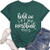 Funny Shirts with Sayings - Hold On Let Me Overthink This - Women Plus Size Letter Tops Casual Blouse Loose Graphic Tees Green