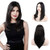 FORCUTEU Straight Black Wigs With Bangs Long Layered Shoulder Length Synthetic Wigs For Women Natural Looking Heat Resistant Wig. 1Bblack