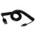 Cablecc Black 10ft Spring Spiral USB-C USB 3.1 Type C to cablecc USB Data Cable For Phone