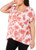Calvin Klein Performance Womens Plus Tie-Dye V-Neck T-Shirt Red 2X