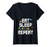 Womens Eat Sleep Build Repeat Building Blocks Bricks Master Builder V-Neck T-Shirt