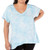 Calvin Klein Performance Womens Plus Tie-Dye V-Neck T-Shirt Blue 1X
