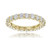 Hoops  and  Loops Yellow Gold Flashed Sterling Silver Cubic Zirconia 3mm Round-Cut Eternity Band Ring