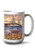 Lantern Press Mackinac  Michigan - Mackinac Bridge and Sunset  15oz White Ceramic Mug