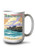 Lantern Press Orange County  California - Pier and Sunset  15oz White Ceramic Mug