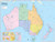 Cool Owl Maps Australia  and  New Zealand Wall Map Poster  Laminated 32 inchx24 inch