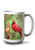 Lantern Press Cardinals in Summer  15oz White Ceramic Mug