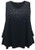 LEEBE Women s Plus Size V-Neck Tier Tank  1X-5X   2X  Studded Black