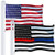 G128 Combo Pack  USA American Flag 3x5 Ft 150D Printed Stars  and  Thin Blue and Red Line Flag 3x5 Ft 150D Printed