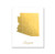 Arizona Gold Foil Map Print  Perfect Travel Gift