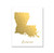 Louisiana Map Print in Shiny Gold Foil  Perfect Travel Gift