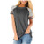 Women s Crew Neck Long Sleeve Leopard Print Color Block Casual Loose T-Shirt Tops Tee Tunics Dark Gray