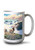 Lantern Press Sun Valley  Idaho - Sawtooth Mountain - Elk and Snowy Mountain 110277  15oz White Ceramic Mug