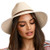 FURTALK Sun Hats for Women Summer Wide Brim UV UPF 50 plus Panama Fedora Foldable Packable Straw Beach Hat Beige