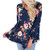 MALLOOM Women s Plus Size Floral Print Autumn Blouse Long Sleeve Casual T-Shirt Top  3XL  Blue