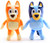 Bluey Toys  Cartoon Stuffed Bluey Plush Toy 100 percent Cotton 11 Height Tall Plushie  Soft and Cuddly   Including Blury  and  Bingo Standard Edition