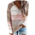 Womens Color Block Long Sleeve Hollow Out Hoodies Fuzzy Pullover Sweaters Casual Striped V Neck Pullovers Sweatshirts Tops Pink