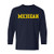YL01 - Michigan Wolverines Basic Block Youth Long Sleeve T-Shirt - Large - Navy