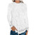 Meikosks Women s Lace Tops Long Sleeve O-Neck Blouses Pullover Solid Color T Shirt Casual Tunic White