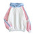 Women Casual Loose Color Block Long Sleeve Dinosaur Hoodies Pullover Tops Hooded Sweatshirt