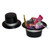 Fun Express Dozen Mini Black Plastic Top Hat Birthday Party Favor Novelty