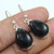 Solid 925 sterling silver Earring Black Onyx Gemstone Dangle earring New Year Gift For Girlfriend