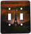 3dRose LLC lsp_55928_2 Eiffel Tower Sunset Storm Birds Silhouette Double Toggle Switch