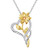 Sterling Silver You Are My Sunshine Sunflower CZ Heart Pendant Necklace 18 inch for Girls Women  C
