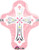 Anagram International Pink Cross Shape Foil Balloon, 28", Multicolor