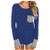 Womens Tunic Tops Long Sleeve Hessimy Women s Long Sleeve Color Block T-Shirt Casual Stripe Tunic Top Color Block Blouse Blue
