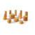 hand2mind Natural Wood GeoSolids Shapes  Set of 12 Blocks