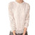 Women Blouse HGWXX7 Solid Long Sleeve Bouncy O Neck Lace Casual Tops Blouse T-Shirt  L  White