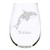 Orca with name 17 oz. stemless wine glass